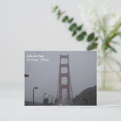 Foggy Golden Gate Bridge Postcard Postkarte (Stehend Vorderseite)