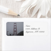 Foggy Golden Gate Bridge Rücksendeadressen-Aufkleb (Insitu)