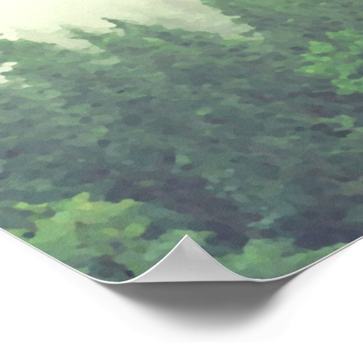 Foggy Green Forest 12 Table Wedding Seating Chart Poster (Ecke)