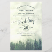 Foggy Green Forest HAUSHALT Hochzeit Einladung (Vorderseite)