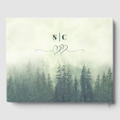 Foggy Green Mountains & Pines Rustikale Hochzeit Gästebuch (Rückseite)