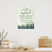 Foggy Green Mountains Unplugged Wedding Zeremony Poster (Küche)