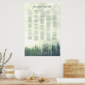 Foggy Green Pine Forest Alphabetic Seekarte Poster (Küche)