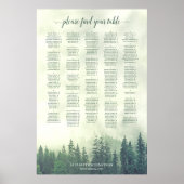 Foggy Green Pine Forest Alphabetic Seekarte Poster (Vorne)