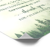 Foggy Green Pine Forest Wedding Willkommenszeichen Poster (Ecke)