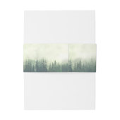 Foggy Green Pine Tree Forest Rustikale Hochzeit Einladungsbanderole (Rückseitenbeispiel)