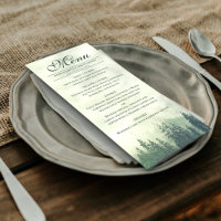 Foggy Green Pine Trees Rustikale Elegance Hochzeit