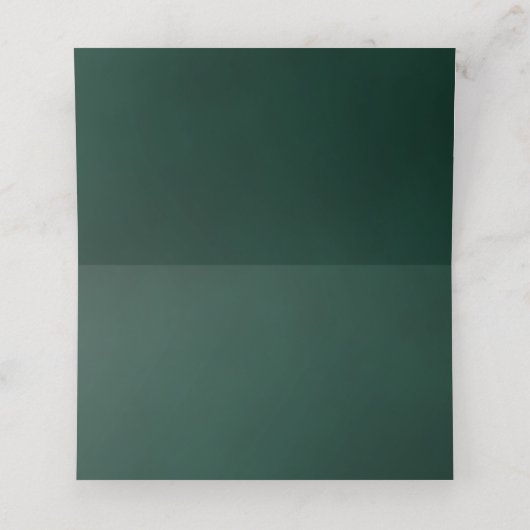 Foggy Green Pine Trees Rustikale Hochzeit vorbehal Platzkarte (Innenseite Aufgefaltet)