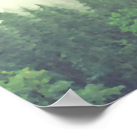 Foggy Green Pines 15 Table Wedding Seating Chart Poster (Ecke)