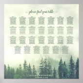 Foggy Green Pines 27 Table Wedding Seating Chart Poster (Vorne)