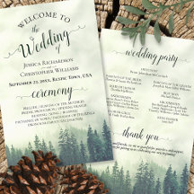 Foggy Green Pines Budget Hochzeitsprogramm