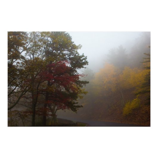 Foggy-Herbstfarben auf Skyline Drive, Virginia Fotodruck (Vorne)