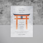 Foggy Japanese Torii Gate Romantic Wedding Einladung