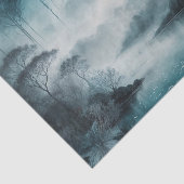 Foggy Lake Cove - Moody Blue und Grau Landschaft Seidenpapier (Ausschnitt)