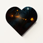 Foggy Lantern Path Halloween Notebook Notizblock (Rückseite)