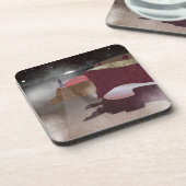 Foggy Lighthouse Getränkeuntersetzer (Linke Seite)