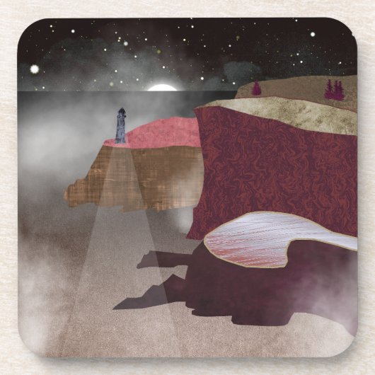 Foggy Lighthouse Getränkeuntersetzer (Vorderseite)