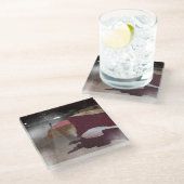 Foggy Lighthouse Glasuntersetzer (Schrägansicht)