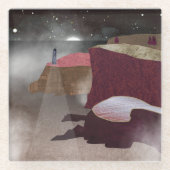 Foggy Lighthouse Glasuntersetzer (Vorderseite)