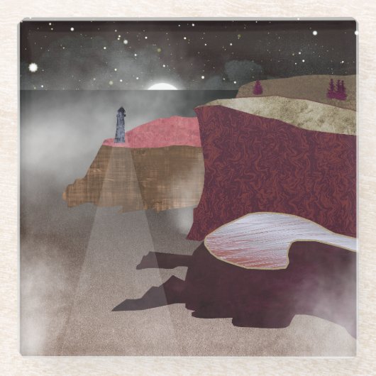Foggy Lighthouse Glasuntersetzer (Vorderseite)