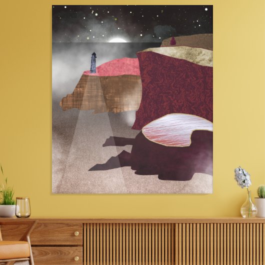 Foggy Lighthouse Leinwanddruck (Insitu (Wohnzimmer))