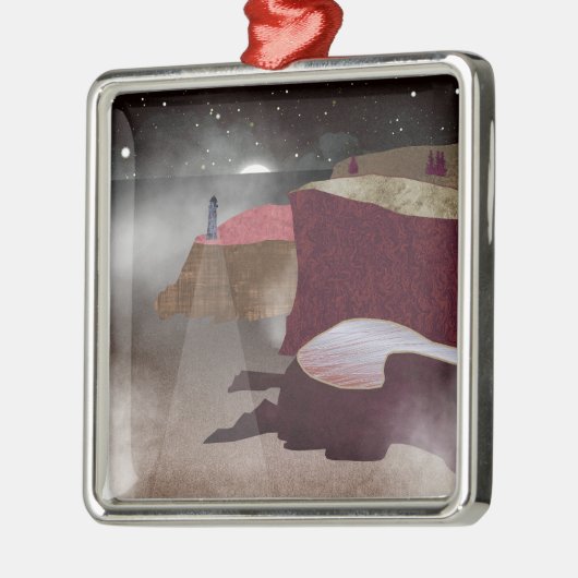 Foggy Lighthouse Ornament Aus Metall (Links)