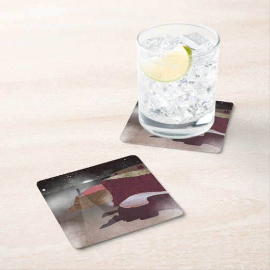 Foggy Lighthouse Rechteckiger Pappuntersetzer (Vor Ort)