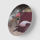 Foggy Lighthouse Runde Wanduhr (Winkel)