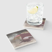 Foggy Lighthouse Steinuntersetzer (Seitenansicht)