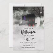 Foggy Mansion Halloween-Party Einladung (Vorderseite)