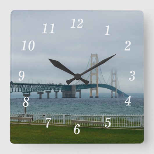 Foggy Mighty Mac Wall Clock Quadratische Wanduhr (Vorderseite)