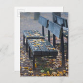 Foggy Morgenparkbank, Deutschland Postkarte (Vorne/Hinten)
