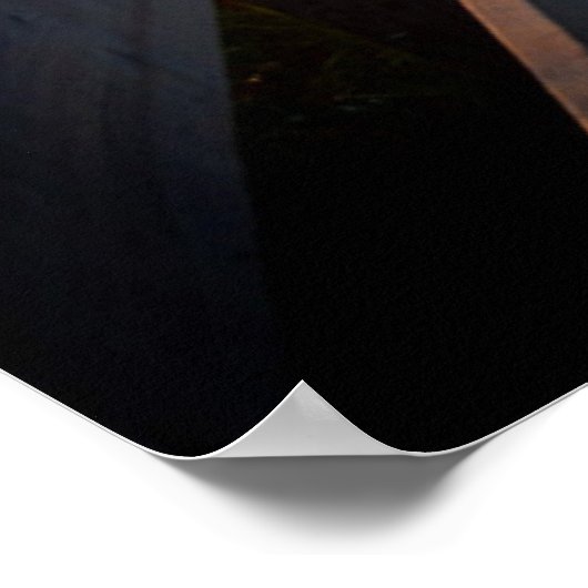 Foggy Morning Farm | Fence at Sunrise Poster (Ecke)