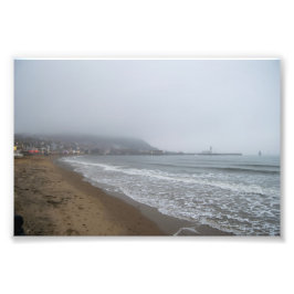 Foggy Morning on South Bay Beach, Scarborough Fotodruck