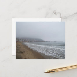 Foggy Morning on South Bay Beach, Scarborough Postkarte