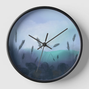 Foggy morning over the cornfield uhr