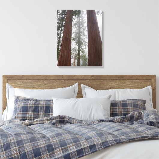 Foggy Morning & Spring Snow unter Riesenreihenfolg Leinwanddruck (Insitu (Schlafzimmer))