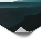 Foggy Mountain Nature Boho Minimalistisch Tinted F Poster (Ecke)