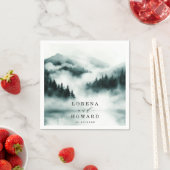 Foggy Mountain Pine Forest Outdoor Hochzeit Serviette (Beispiel)