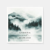 Foggy Mountain Pine Forest Outdoor Hochzeit Serviette (Vorderseite)