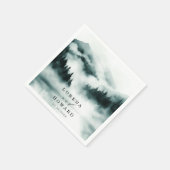 Foggy Mountain Pine Forest Outdoor Hochzeit Serviette (Ecke)