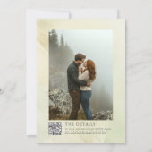 Foggy Mountain Pines Rustikaler QR Code Hochzeit Einladung (Rückseite)