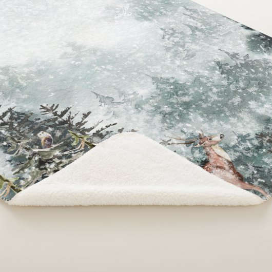 Foggy Mountain Snowy Winter Wald Wald Hirsche Sherpadecke (3/4)