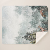 Foggy Mountain Snowy Winter Wald Wald Hirsche Sherpadecke (Vorderseite (Horizontal))