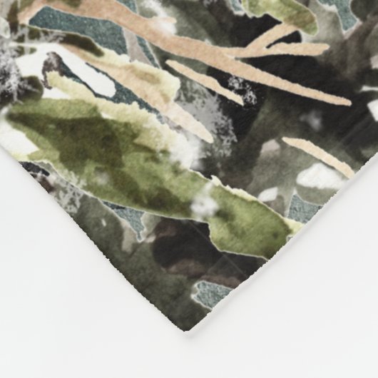 Foggy Mountain Snowy Winter Wald Wälder Ravens Fleecedecke (Ecke)