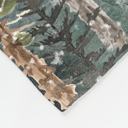 Foggy Mountain Snowy Winter Wald Wälder Ravens Fleecedecke (Ecke)