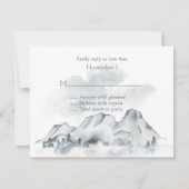 Foggy Mountain Watercolor Wedding RSVP Einladung (Vorderseite)
