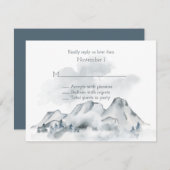 Foggy Mountain Watercolor Wedding RSVP Einladung (Vorne/Hinten)