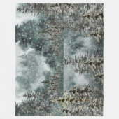 Foggy Mountain Woodland Frozen Lake Sofa Cover Fleecedecke (Vorderseite)