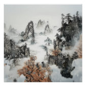Foggy Mountain Zen Minimalist Wall Art Poster (Vorderseite)